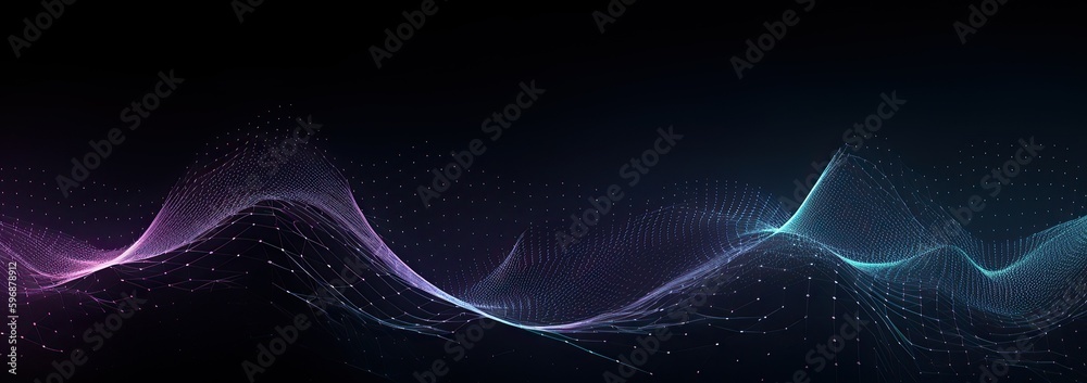 Internet network technology background with blue digital waves data visualization technology concept Internet network technology background with blue digital waves data visualization technology concept