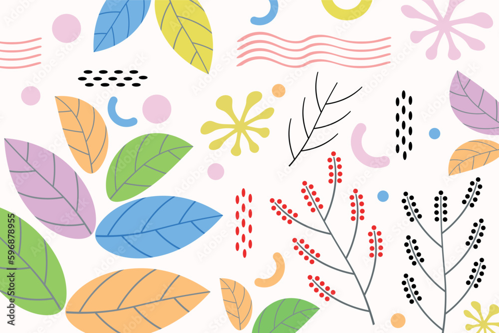 Fototapeta premium Vector background of colorful leaves