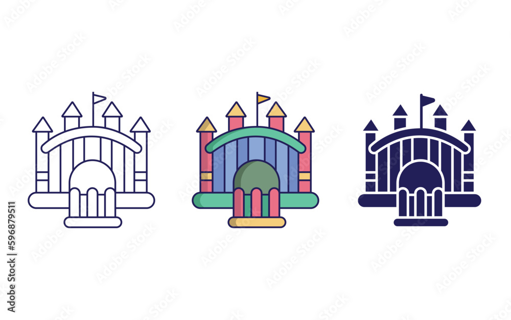 Fototapeta premium bouncy castle vector icon