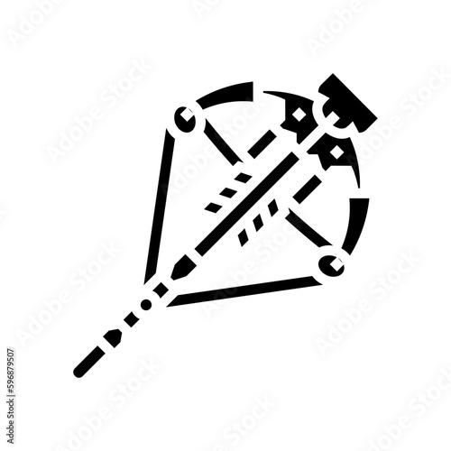 crossbow weapon military glyph icon vector illustration