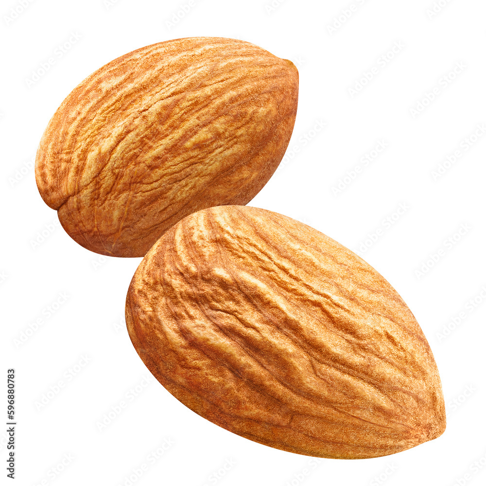 Two delicious almonds cut out Two delicious almonds cut out