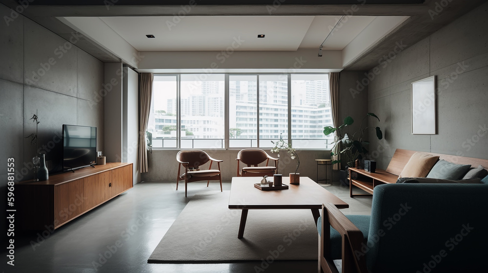Modern interior design of a living room in an apartment Modern interior design of a living room in an apartment