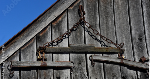 Tablou pe pânză Eave of Barn is Decorated With Antique Yoke