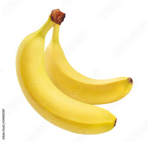Two delicious bananas cut out