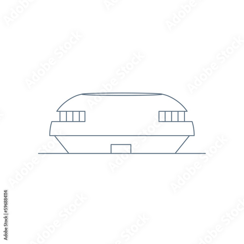 Front view of a stadium icon Outline style Vector