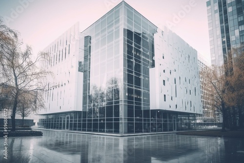 Template for white business building. Generative AI