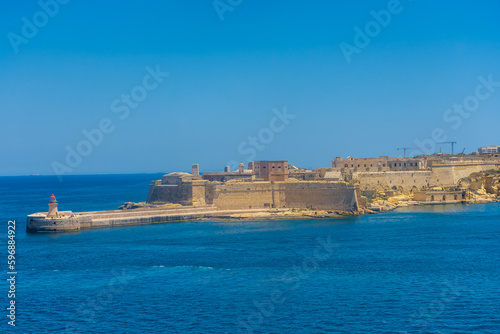 Fototapeta Naklejka Na Ścianę i Meble -  View of Fort Ricasoli from Valletta,  Malta