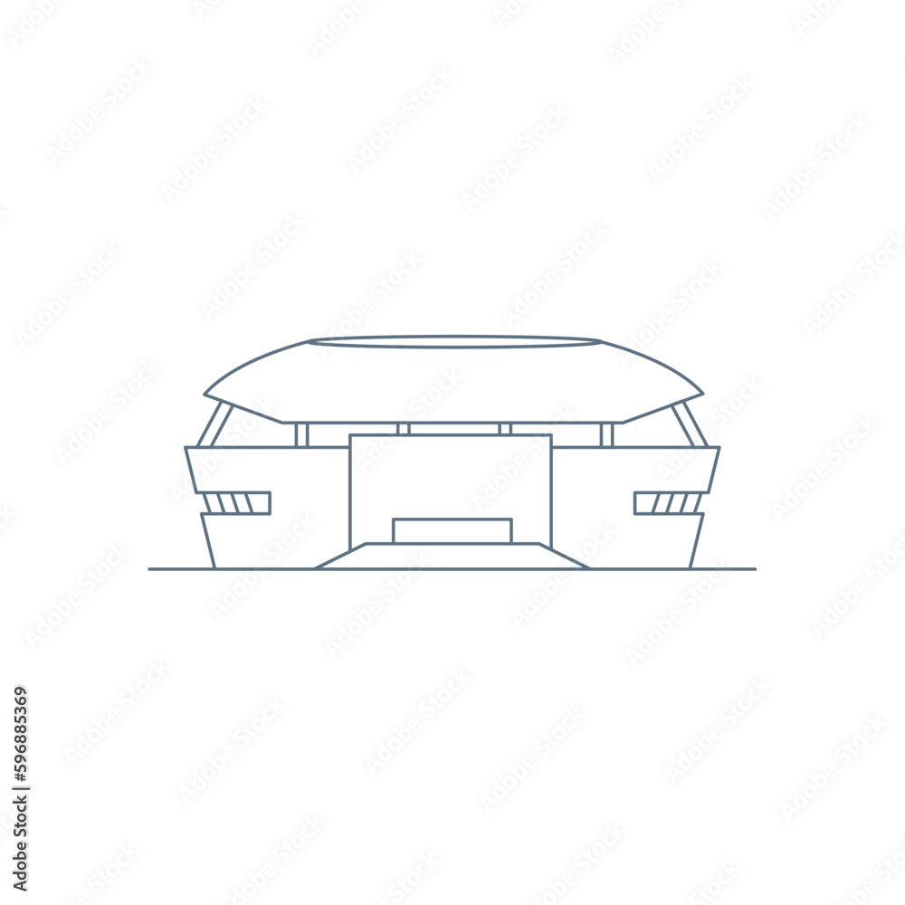 Front view of a stadium icon Outline style Vector Front view of a stadium icon Outline style Vector