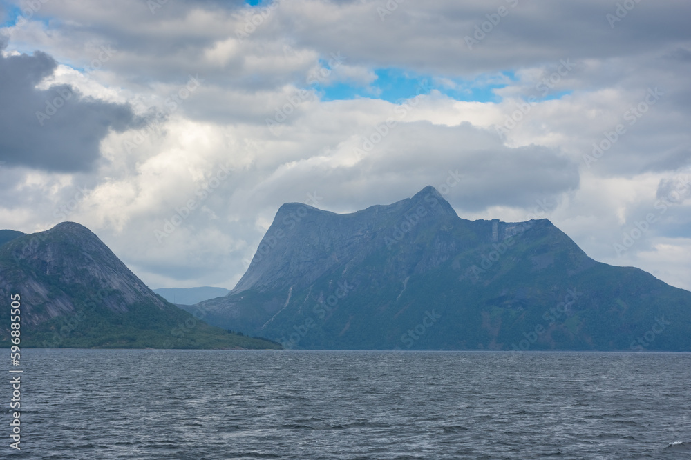 Beautiful  view over a Norwegian fjord from the sea