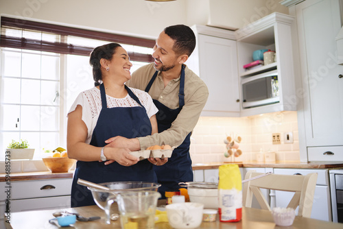 We make a good team in and out of the kitchen. Shot of an affectionate couple baking together at home.