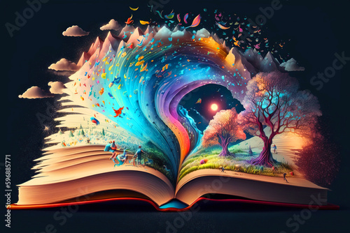 Literature fills the minds of readers with imagination and creativity. Ai generated.