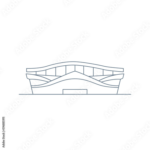 Front view of a stadium icon Outline style Vector