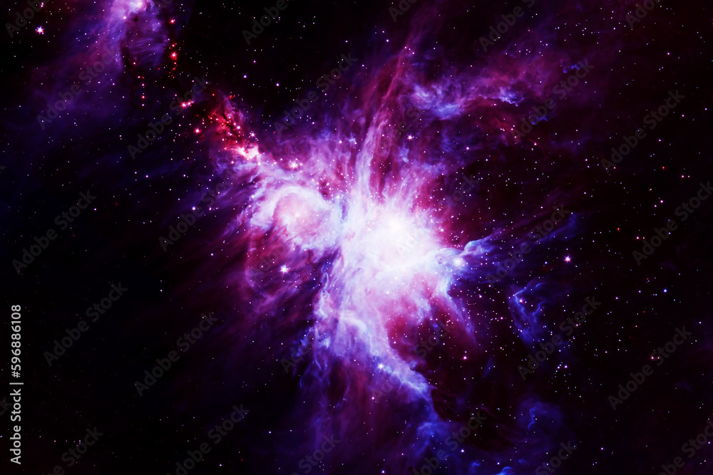 Beautiful blue space nebula. Elements of this image furnished NASA.