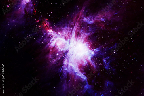 Beautiful blue space nebula. Elements of this image furnished NASA. © Artsiom P