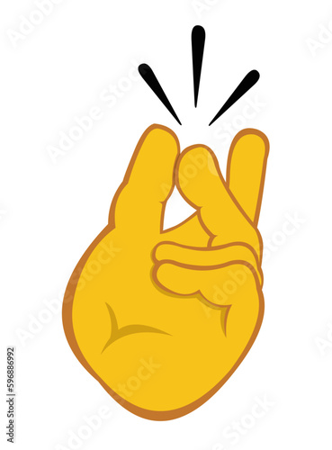 vector illustration of a yellow hand snapping fingers