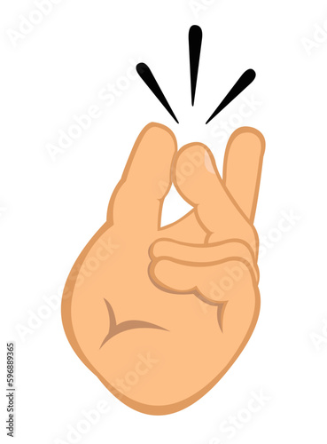 vector illustration of a cartoon hand snapping fingers