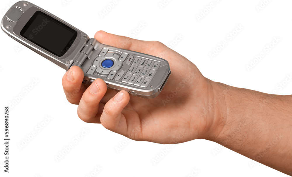 Hand Holding a Mobile Phone - Isolated Hand Holding a Mobile Phone - Isolated