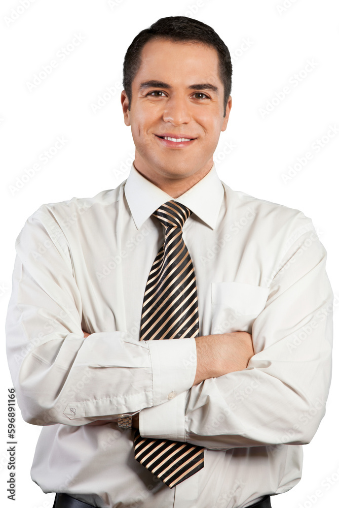 Happy businessman posing with arms folded Happy businessman posing with arms folded