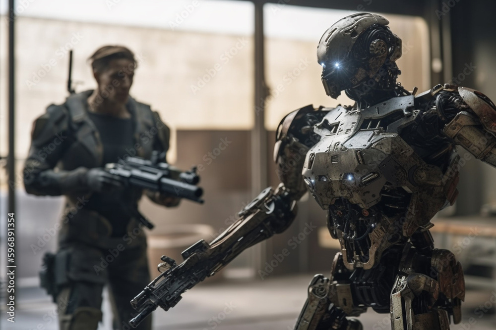 artificial intelligence robot, humanoid android. Generative AI artificial intelligence robot, humanoid android. Generative AI
