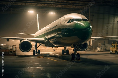 A Saudi Arabian plane gets ready to depart from the King Khalid Airport in Riyadh. Generative AI