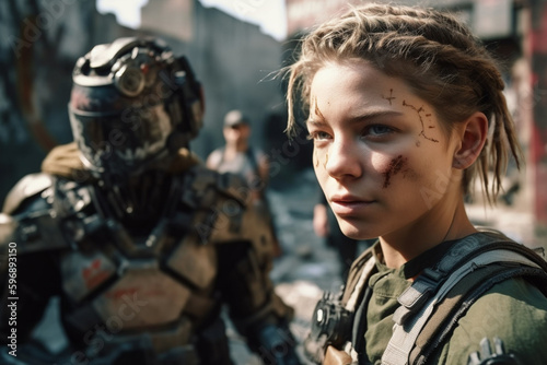 robots and humans as combat...