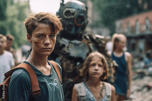 robots and humans as combat...