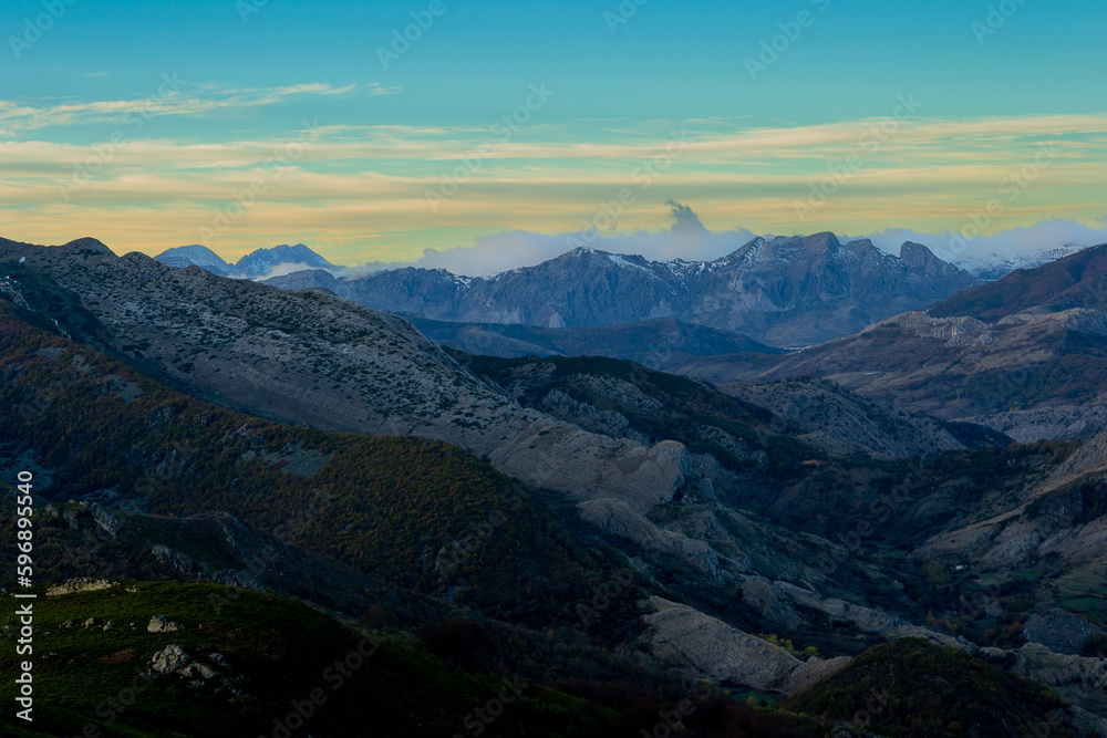 Mountains of the Cantabrian range in northern spain