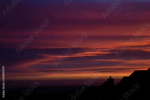 rooftop sunset, St Leonards England