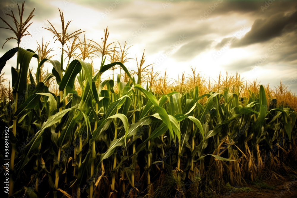 Stormy Horizon Over a Vast Cornfield - Created with Generative AI and Other Techniques Stormy Horizon Over a Vast Cornfield - Created with Generative AI and Other Techniques