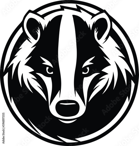 Stampa su tela Badger Logo Monochrome Design Style