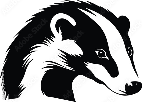 Badger Logo Monochrome Design Style 