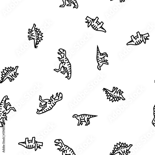 dinosaur dino animal cute vector seamless pattern