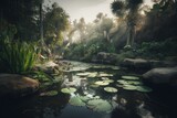 Picture of botanical gardens. Generative AI