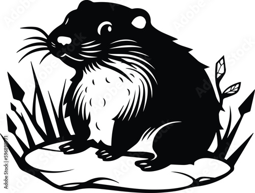 Beaver Logo Monochrome Design Style 