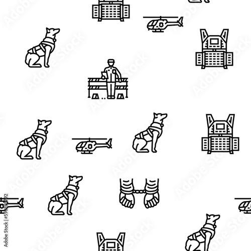 crime scene police evidence vector seamless pattern