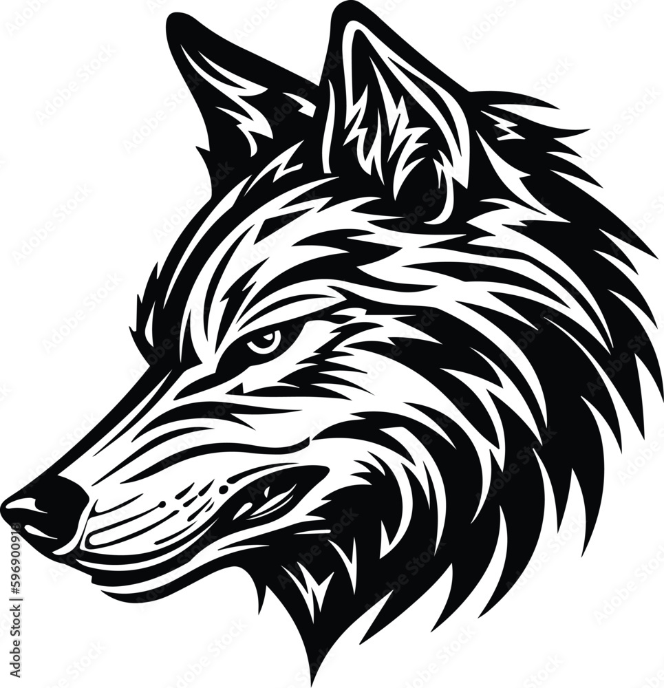 Obraz premium Coyote Logo Monochrome Design Style 