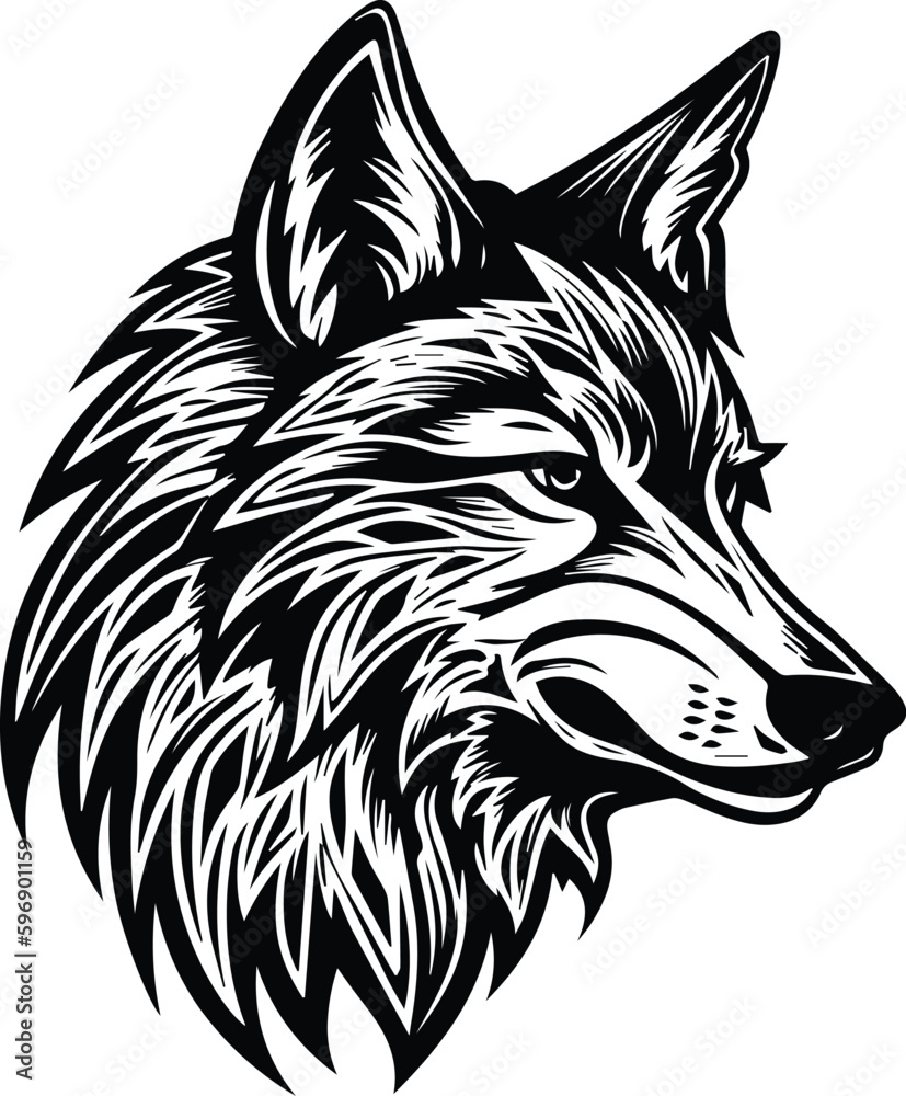 Coyote Logo Monochrome Design Style
 - obrazy, fototapety, plakaty 