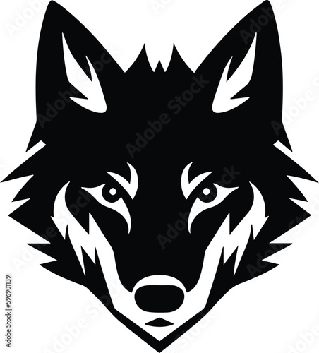 Slika na platnu Coyote Logo Monochrome Design Style