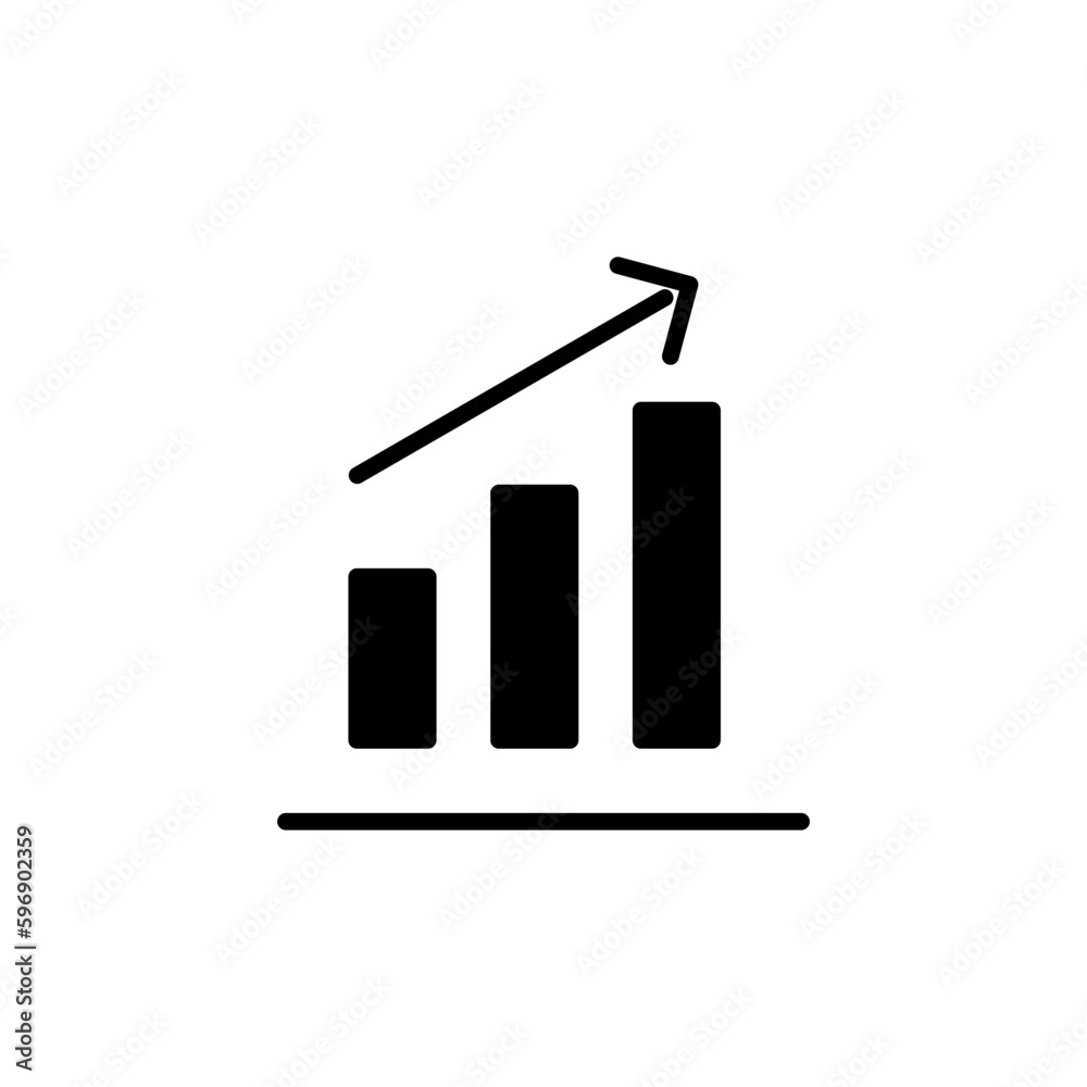 Growing graph Icon vector. Chart icon. Graph Icon Growing graph Icon vector. Chart icon. Graph Icon