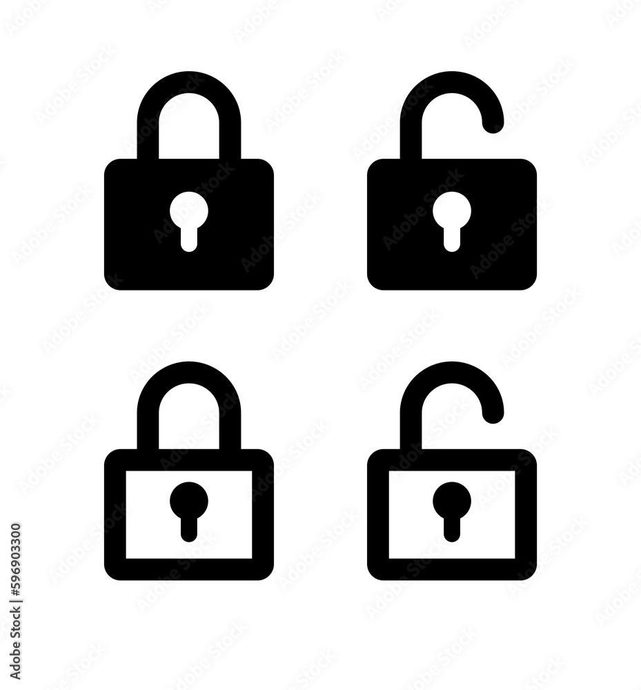 lock unlock flat icon set filled and outline symbols lock unlock flat icon set filled and outline symbols