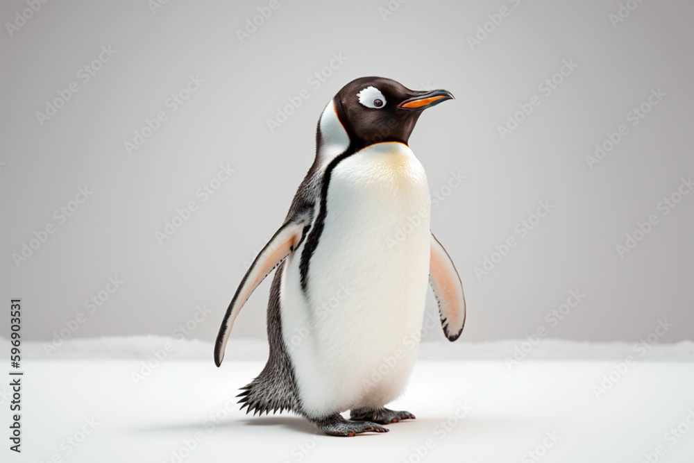 Obraz premium Penguin isolated on a white background. 3d rendering. created with generative AI