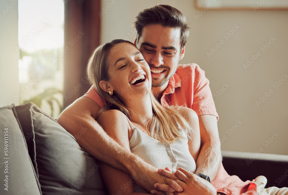 Laughter makes our bond stronger. Shot of a young couple spending time together at home. Laughter makes our bond stronger. Shot of a young couple spending time together at home.