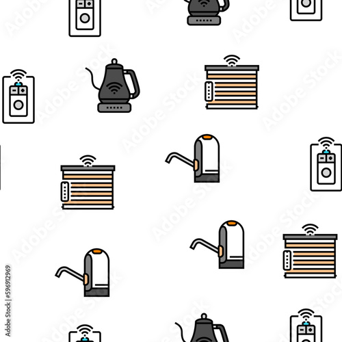 home smart technology control vector seamless pattern photo