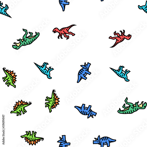 dinosaur dino animal cute vector seamless pattern