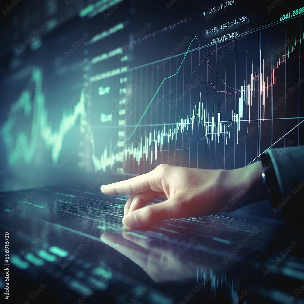 Businessman touching virtual screen and data statistical index graph, stock market data and stock exchange concept, stock market financial analysis, Businessman touching virtual screen and data statistical index graph, stock market data and stock exchange concept, stock market financial analysis,