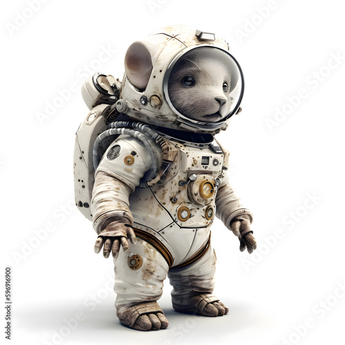 Astronaut in spacesuit on white background. 3d illustration