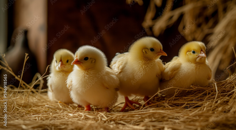 Chick just hatched from the egg Chick just hatched from the egg