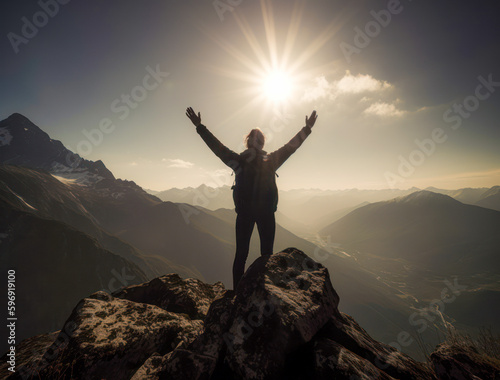 Man reaching the top of success © PolacoStudios