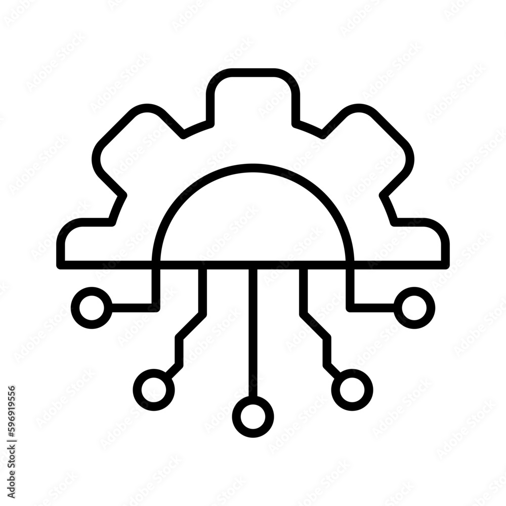 system gear automation outline icon vector illustration system gear automation outline icon vector illustration