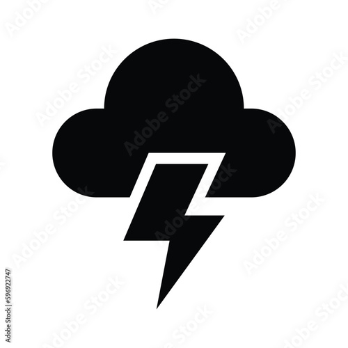 lightning glyph icon illustration vector graphic
